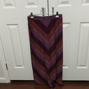 Chevron striped maxi skirt